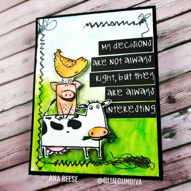 thumbnail image 2 of Stampers Anonymous Funny Farm Cling Mount Stamps Set - 8 Red Rubber Stamps With Animal Sentiments 2 of 11